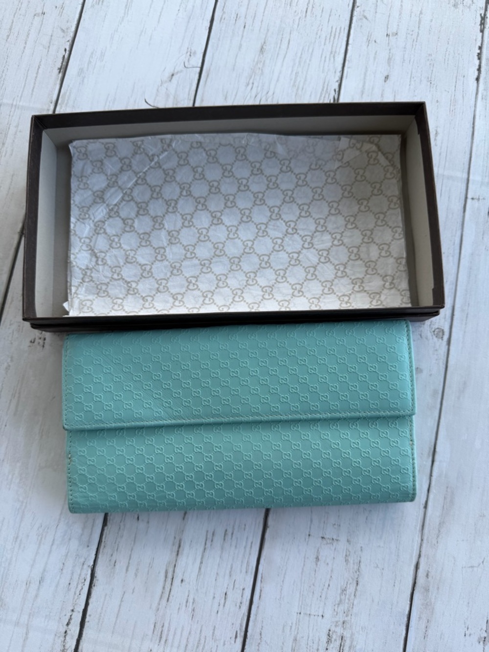 Gucci Turquoise Leather Wallet